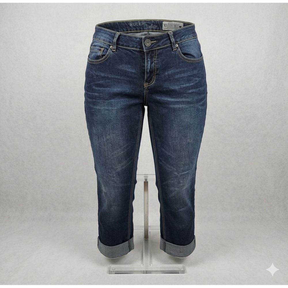 Rocks &‎ Indigo Women's Blue Denim Capri Roll Cuff Jeans. Size 10